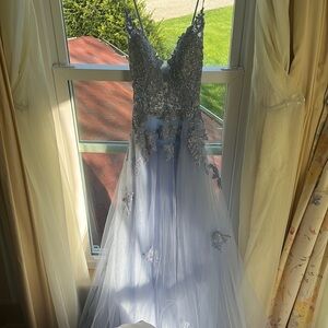 LIGHT BLUE PROM DRESS